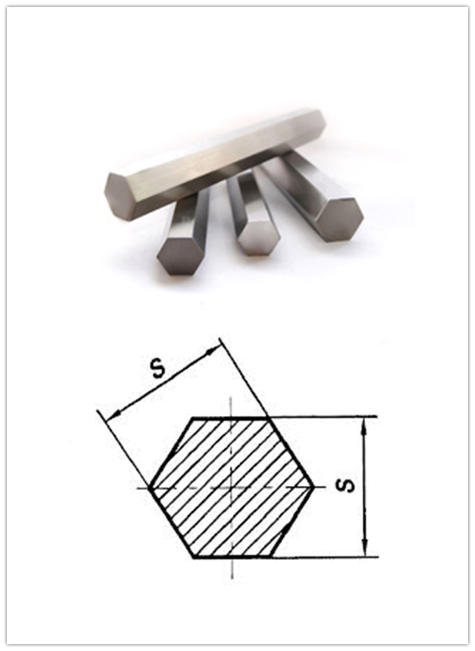 Titanium hexagon bar and rod